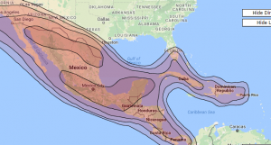 Sky Mexico 79W Coverage Map on Satbeams.com